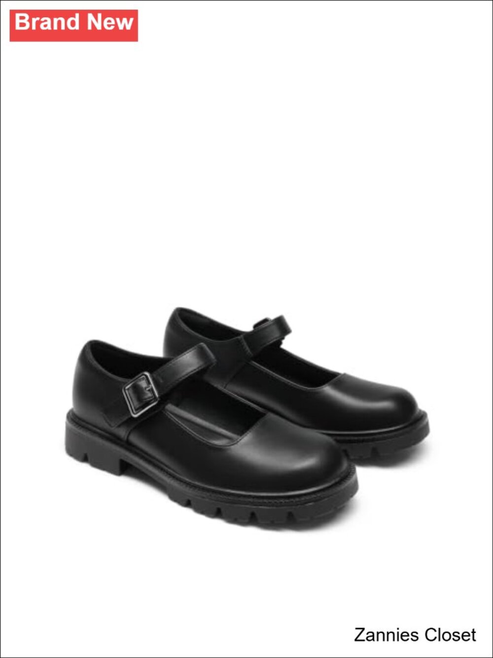 ✨ Dream Pairs Chunky Mary Jane Flats Faux Leather Cushioned Buckle Platform